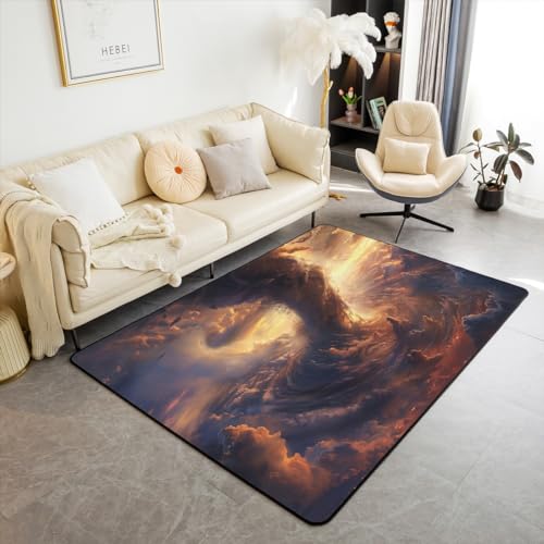 Tapis antidérapant avec impression 3D tornade lavable pour chambre - 2