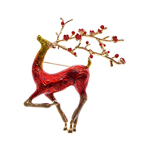 Broche colorée grand cerf pour femme l'accessoire tendance anti-blouse terne