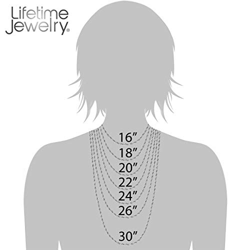 Lifetime Jewelry 3Mm Diamond Cut Rope Chain Necklace 24K Real Gold Plated (22 Inches, 2 - White Gold Plated) #TOP5