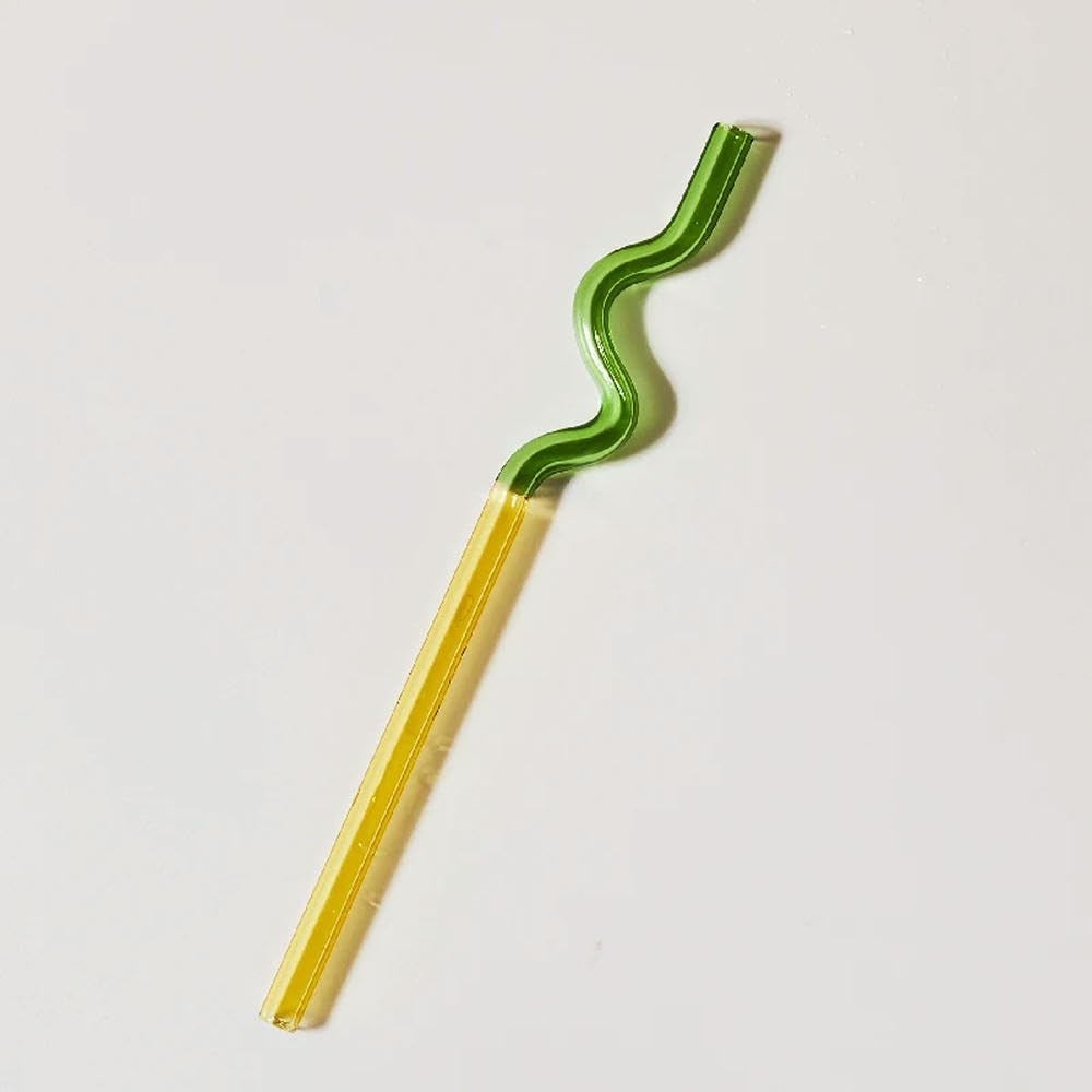 Floriddle Artistry Twist Glass Straws, Reusable Long Straw for Milk Tea