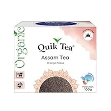QuikTea Organic Assam Long Leaf Tea | Single Box 7.93 oz 225 Grams | All-Natural, certified Organic, Bold and malty Long Leaf tea from Assam, Kosher, orthodox tea