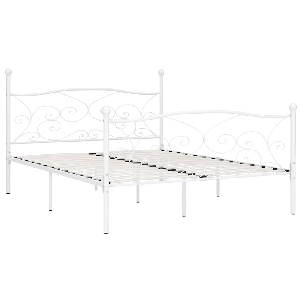 Metallo verniciato a polvere Giroletto matrimoniale Bianco 180x200 cm