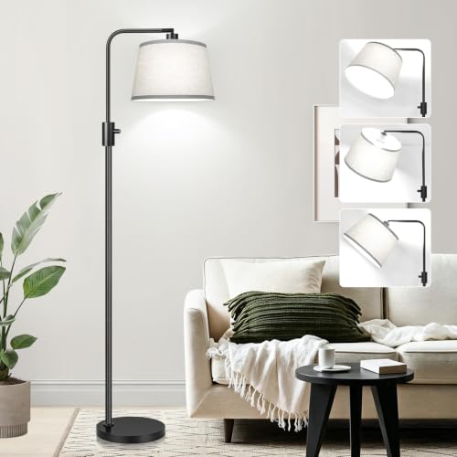 Image of 【Upgraded】 Dimmable Floor Lamp, 1000 Lumens LED Edison Bulb Included, Arc Floor Lamps for Living Room Modern Standing Lamp with Gray Shade, Tall Lamps for Living Room Bedroom Office Dining Room