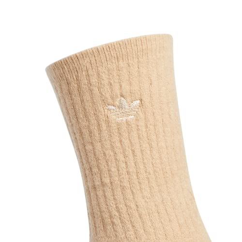 Adidas Originals Women's Super Soft Cushy Comfort Cozy Socks (3-Pair), Magic Beige/Wonder White/Magic Earth Red, Medium #TOP2