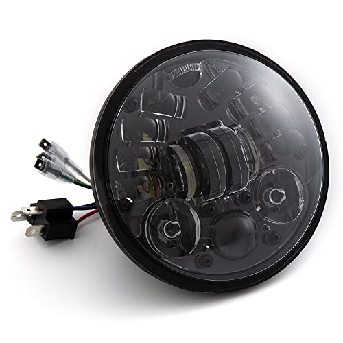 APEBAZY Motorradscheinwerfer Universal Motorrad LED Scheinwerfer Angel Eye Motorradscheinwerfer Rund Wasserdicht Zusatzscheinwerfer (SYCD201-5.75)