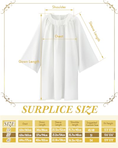 Image of Toulite Unisex Matte Choir Robes for Church Adults Baptism Gown