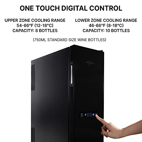 Koolatron Urban Series 18 Bottle Slim Dual Zone Wine Cooler