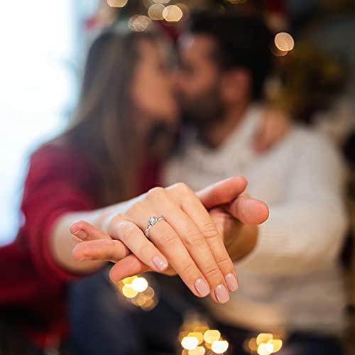 ANAZOZ Moissanite Rings for Women, Promise Rings for Women S925 Sterling Silver 0.5ct D Color VVS1 Moissanite Engagement Ring Adjustable, with GRA Certificate2