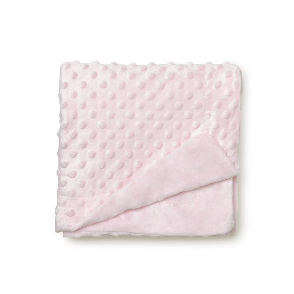 Interbaby Copertina + Doudou Neonato | Copertina Neonato Cotone 80x110cm a Bolle + Peluche Orsetto 28x17cm | Regalo Nascita Neonato Maschio e Femmina in Confezione Regalo (Rosa)