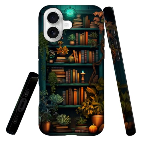 Coque L16QX rigide hybride antichoc double couche motif bibliothèque