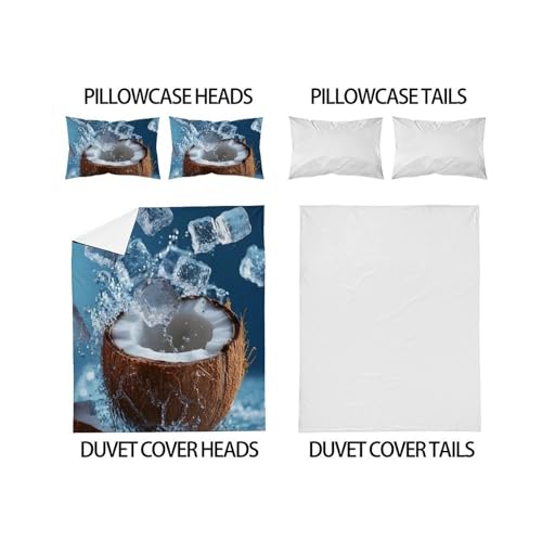 Housse de couette double 200x200cm microfibre imprimé 3D - 4