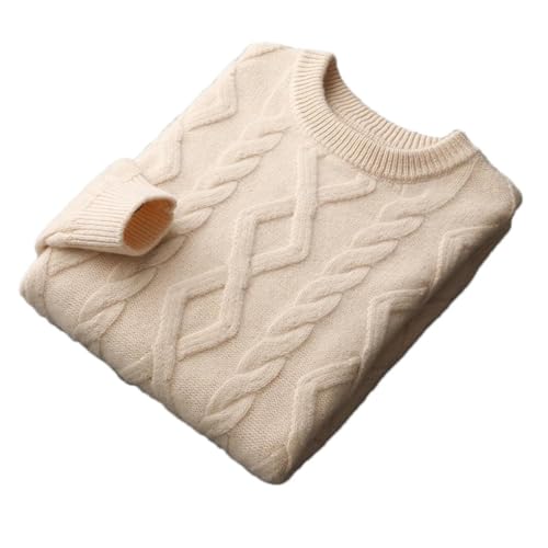 DBFBDTU Men's Crewneck Wool Twisted Flowers Sweaters Thick Loose Pullover Knitted Long-Sleeve Jumpers