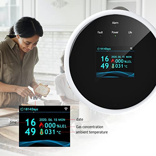 Qulable Smart Natural Gas Leak Detector,Wifi Gas Leak Sensor With Lcd Display,App Remote Monitor,Multi Functional Test Combustible Gases For Lpg,Lng,Methane & Butane #TOP2