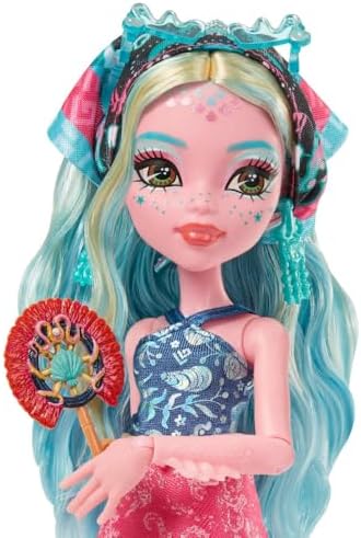 Monster High Gizemli Arkadaşlar Muhteşem Tatil seti, Lagoona Blue bebek ve aksesuarlar, bavul ve giysiler gibi 19'dan fazla sürpriz, JDR51 - Görsel 3