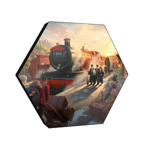 Harry Potter Poudlard Express deco murale bois sans percer pour petit espace
