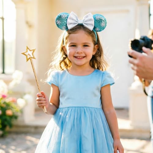 Image of DRESHOW Mouse Ears Bow Headbands Minnie Ears Headband Glitter Party Decoration Cosplay Costume for Women