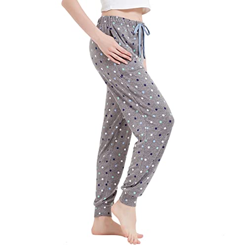 Ss Sailaiya Women's Super Soft Pajama Pants Jogger Pants Dots Floral Print Sleepwear Elastic Waist Stretchy Lounge Yoga Pants Pj Bottoms For Women #TOP1