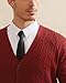 Kallspin Men's Cardigan Sweater Wool Blend Cable Knit V Neck Buttons Cardigan with Pockets(Santa Red, 4X-Large)