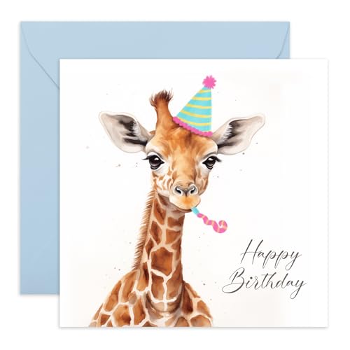 Central 23 Carte anniversaire pour garçons et filles – Girafe – Cadeau pour les amoureux des animaux – Cartes d'anniversaire pour amis adolescente –...