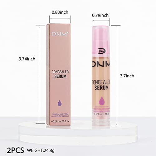 2Pcs Hydrating Liquid Concealer Serum For Women,Lightweight Warm Peach Cream Concealer,Oil-Free Moisturizing Foundation For Corrects Tattoo Cover Up,Waterproof (B) #TOP5