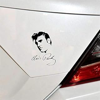 Handmade By Stukk Elvis Presley The King Rock Signature Fun Sticker Vinyl Decal 12.7CM x 17.8CM