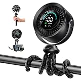 KIMMOO Portable Stroller Fan, 100 Speeds Quiet Rechargeable USB Fan with LED Display, 360° Adjustable Safe...