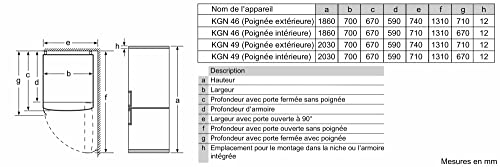 Bosch KGN49XLEA Série 4 - Réfrigérateur combiné, pose-libre, éclairage LED