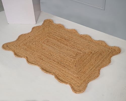 Tapete decorativo natural de yute 91x61 cm trenzado