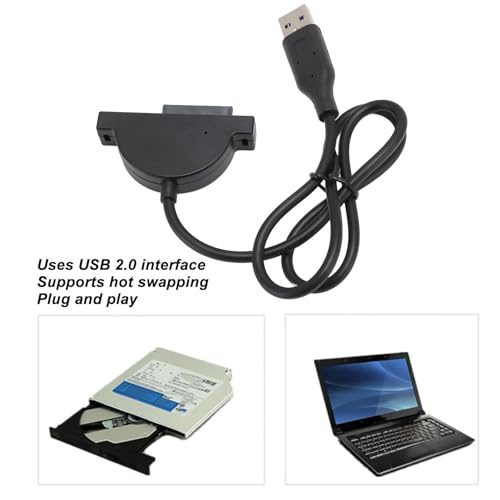 Cable USB 2.0 a SATA para unidad óptica de laptop miniatura 2