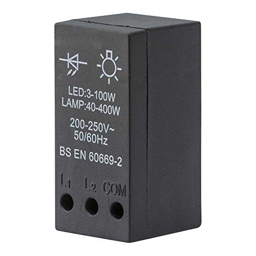 Knightsbridge White Square edge Plastic 40-400W (3-100W LED) Leading Edge Dimmer Module