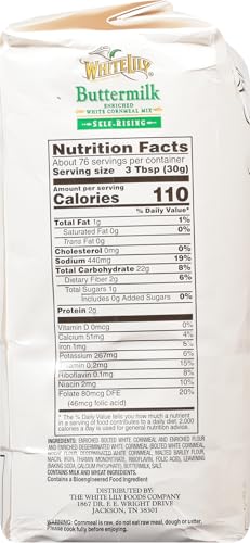 White Lily Self-Rising Buttermilk White Cornmeal Mix Enriched-SET OF 2