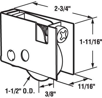 CRL 1-1/2" Pella Glass Door Roller by CR Laurence