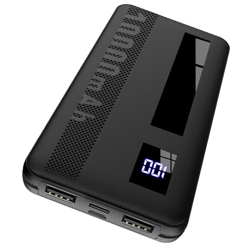 Dbasne Bateria Externa, 10000mAh Power Bank, 15W Carga Bateria Portatil USB C Input & Output, 4 Puertos Cargador Portatil con LED Compatible con iPhone 15/14/13 Samsung Xiaomi etc Smartphones
