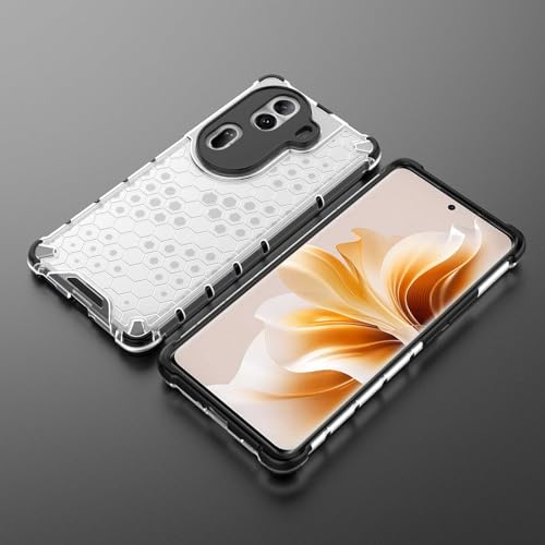 Image of Lustree for Back Cover Shockproof Honeycomb Hard PC Back Cover for Oppo Reno11 Pro 5G -Transparent
