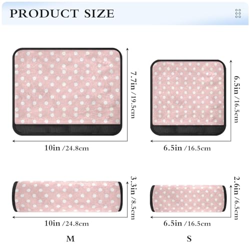 Image of Seat Belt Cover Pad 2 Pcs Soft Seat Strap Cover Cute Protector Support Head Neck Shoulder for Car Seats High Chair Backpack (10x7.7in) Polka Dots Pink