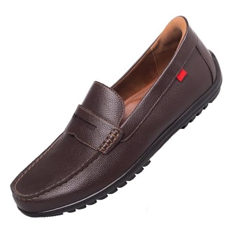 Marc Joseph New York Mens Hands Free Slip On Casual Loafers Shoes Lightweight Comfortable Penny Driving Loafers for Men Brown 11.5 Cover