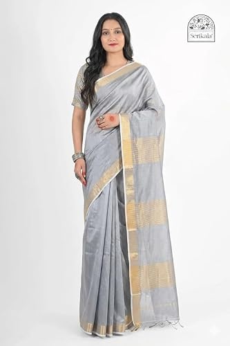 Charkha Silk gold tussar silk saree in tussar silk – image 2