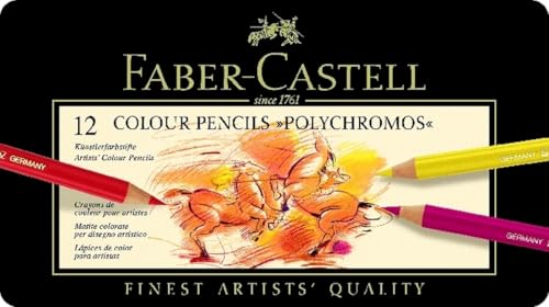 Faber-Castell 110012 - Geschenkset Stifte, 12 Farbstifte Polychromos