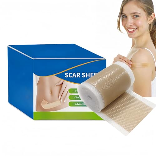 Silicone Scar Sheets(1.57’’x19.7’’),Silicone Easy-Tear Gel Tape Roll,Silicone Scar Tape Roll,Scar Removal Sheets Works on Old & New Scars,Silicone Gel Sheets for Scars,Silicone Patches,Scar Treatment