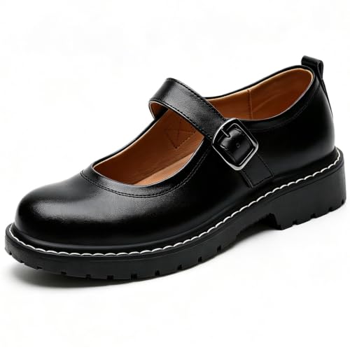 Image of Mary Jane Shoes Women Mary Janes Mary Jane Flats Comfortable Flat Leather