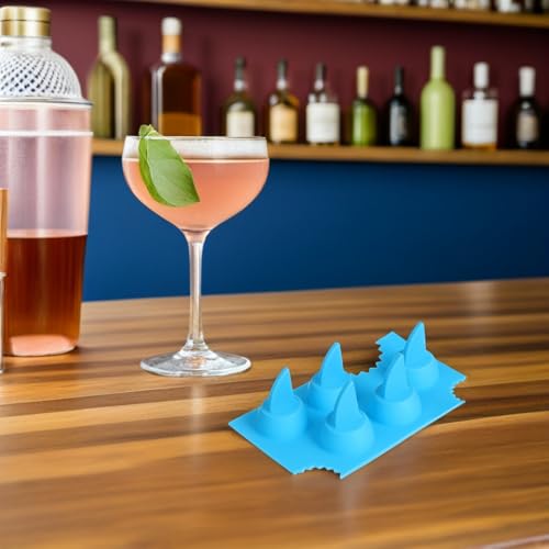 Molde de hielo silicona con forma de aleta de tiburón 6 piezas miniatura 6