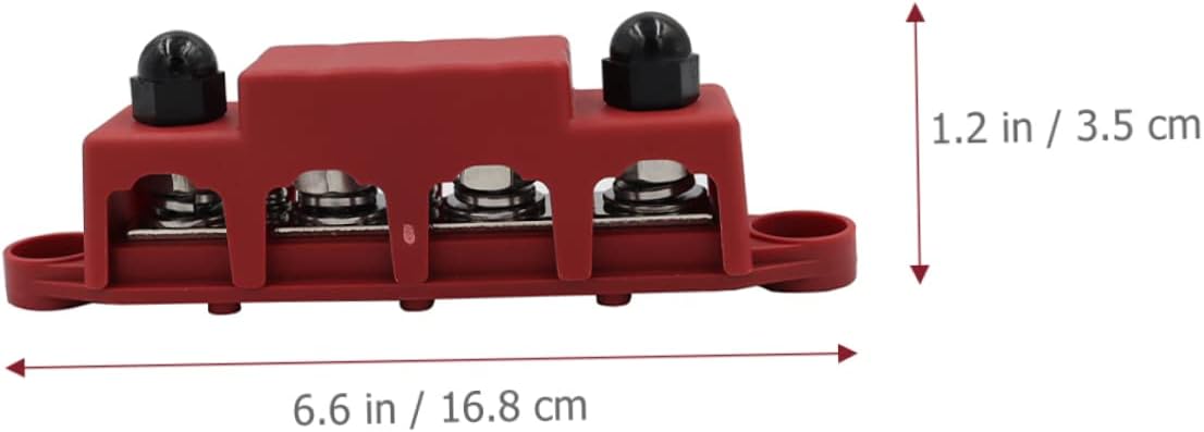 Terminal Block Power Distribution Block Bus Bar Dc Red Cover for Rv Boat Yacht Ship
