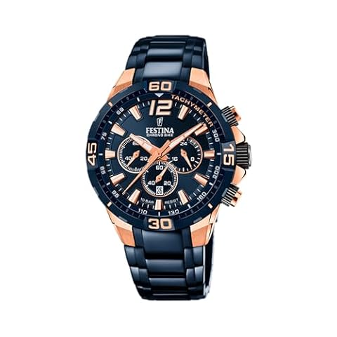 Festina Chrono Bike F20524/1 męski zegarek ze stali szlachetnej IP różowy