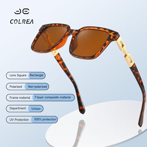 2024 Trendy Square Sunglasses Womens Mens, Glasses with Gold Chain Type Trim UV400 Protection CL240013