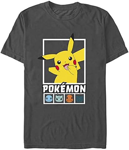 Pokemon Camiseta masculina de manga curta Squares Team Young