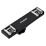 Andoer Dual Hot Shoe Splitter Flash Speedlite Light Bracket for Canon 7DII 70D 5DR 5DRS 5DIII 6D DSLR Camera Camcorder