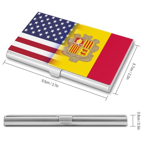 U.S.A Andorran Flag Business Card Holder Slim Credit Case Pocket Name Case Wallet for Men Women2