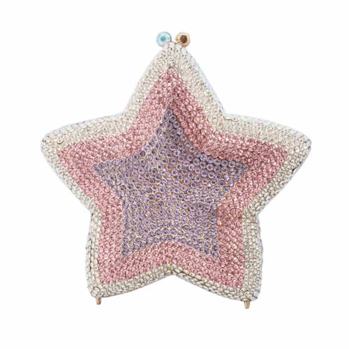 Image of Women Rhinestone Star Shape Clutch Purse Unique Crystal Evening Bag Luxury Chain Handbag for Wedding Cocktail Party | Rhinestone