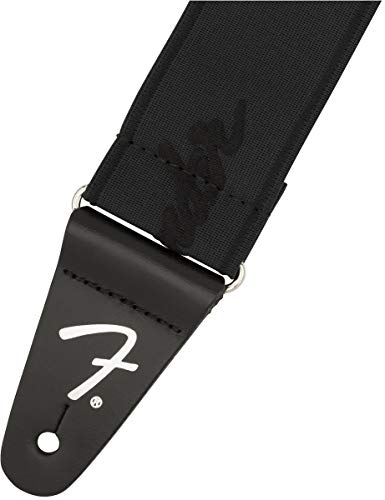 Fender WeightLess Sangle de guitare avec logo Noir/noir 5 cm - Les Beatles, Paul McCartney, John Lennon, RIngo Starr, George Harrison Fender WeightLess Sangle de guitare avec logo Noir/noir 5 cm – Image 5