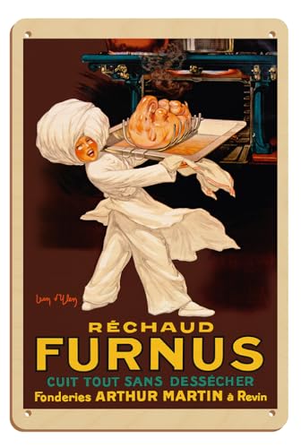 Réchaud Furnus Stoves - Cook Everything Without Drying Out (Cuit Tout sans Dessécher) - Vintage French Advertising Poster by Jean D'Ylen c.1926-8 x 12 inch Vintage Wood Art Sign